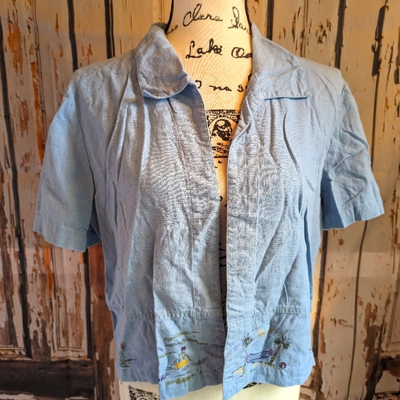 Vintage Sweet Jessie linen blend open cardigan/ jacket - Picture 1 of 9